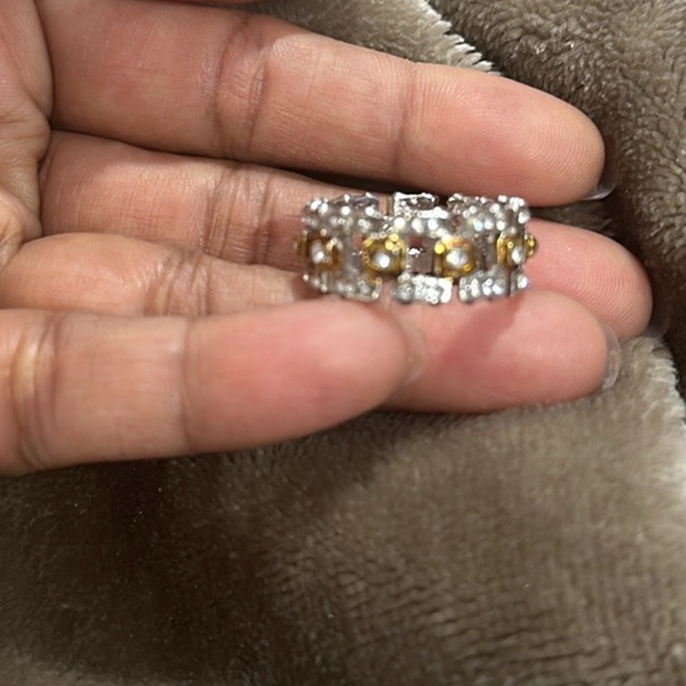 New Fashion Big Male Cz Stone Yellow Gold Color Hollow Large Wedding Ring Size 9 - Picture 10 of 13